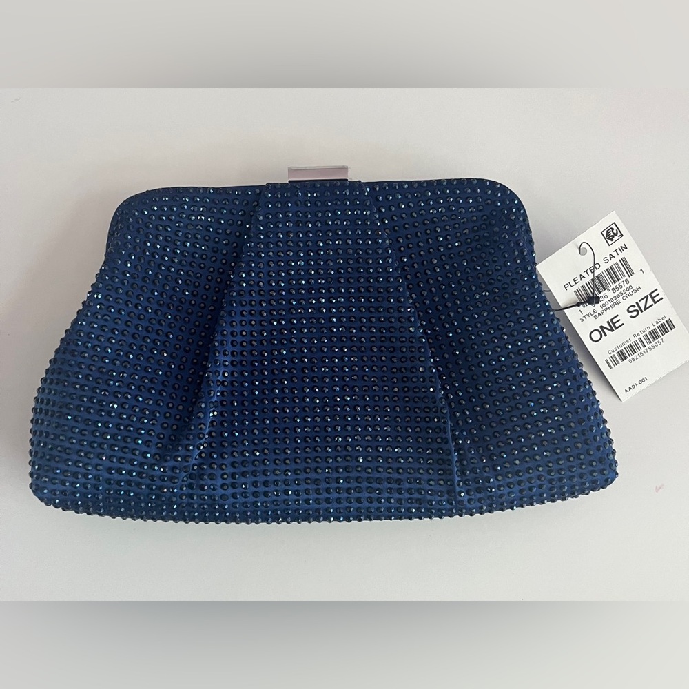 Navy blue gem clutch